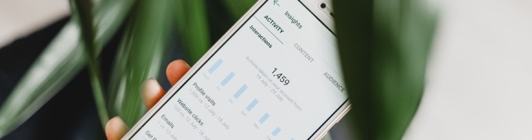 an influencer checks engagement activity on Instagram dashboard