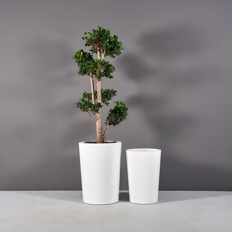 Jay Scotts Fiberglass Tegel Tapered Round Planter - (18